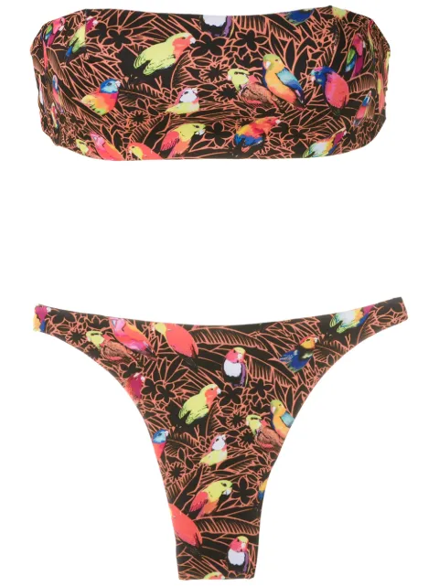 Amir Slama bikini estilo bandeau estampado