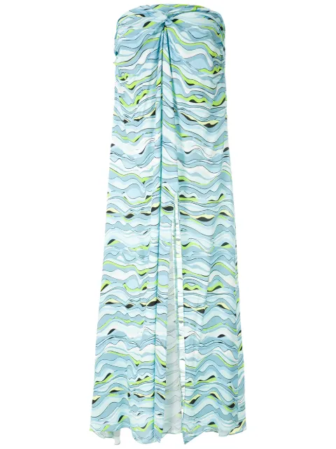 Amir Slama wave-print strapless dress