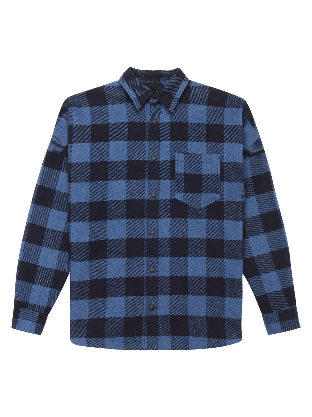 PALM ANGELS - Flannel Curved Logo Overshirt Black