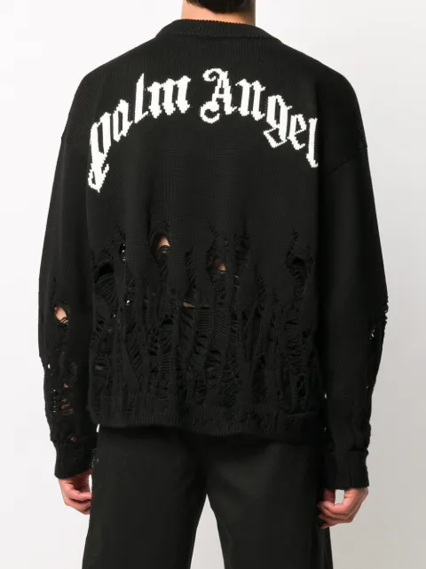 Palm Angels Pull à Logo En Intarsia Farfetch