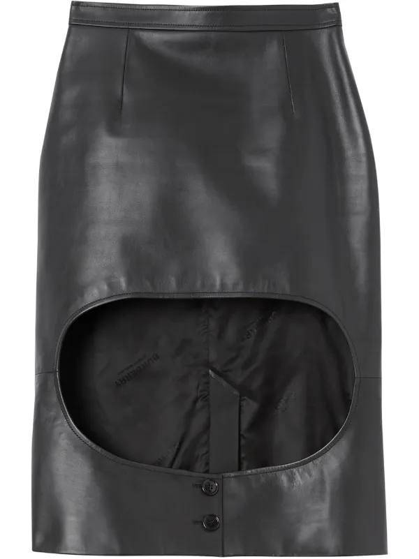 burberry leather skirt