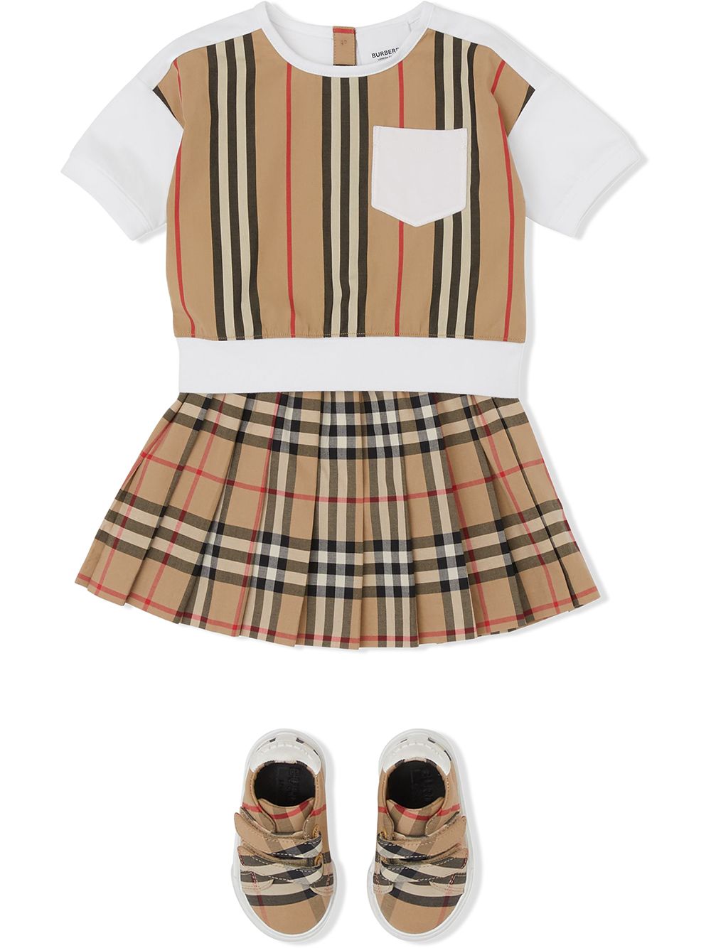 фото Burberry kids футболка со вставками в полоску icon stripe