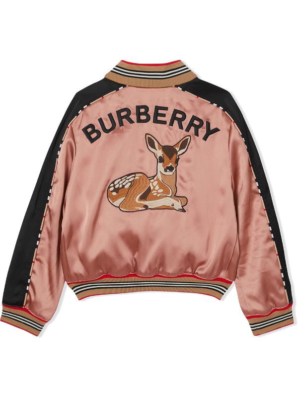 Burberry kids leather jacket on sale