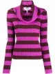 Image 1 of MSGM cowl-neck striped jumper