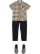 الصورة 2 من Burberry Kids قميص بكاروهات كلاسيكية وأكمام قصيرة