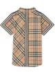 Burberry Kids قميص بكاروهات كلاسيكية وأكمام قصيرة