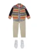 الصورة 2 من Burberry Kids كارديغان مخطط بشعار