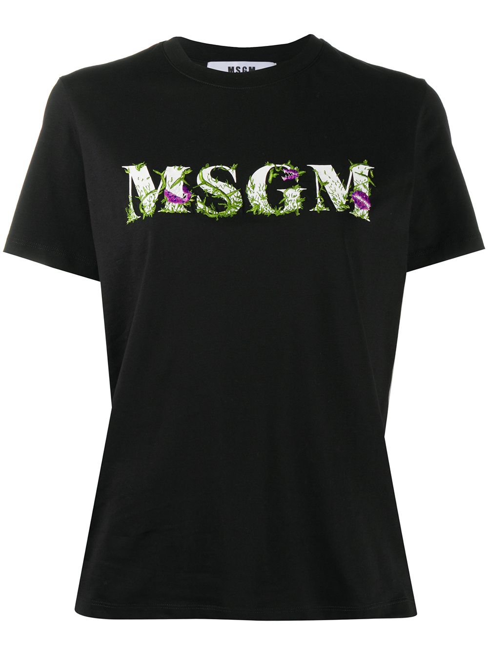 

MSGM floral logo T-shirt - Black