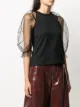 MSGM tulle cold shoulder T-shirt