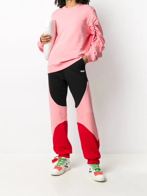 red colour track pants