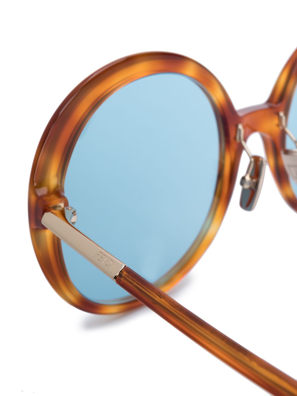 фото Fendi eyewear круглые солнцезащитные очки черепаховой расцветки