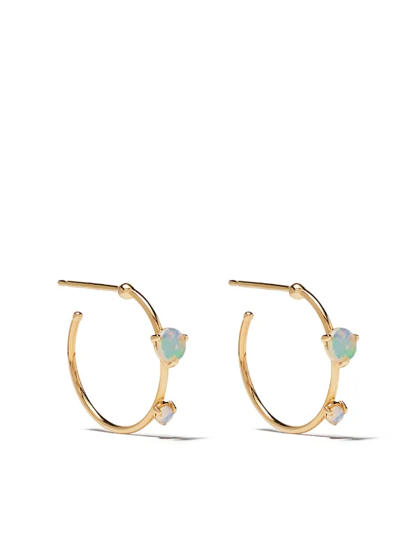 Gold opal outlet hoop earrings