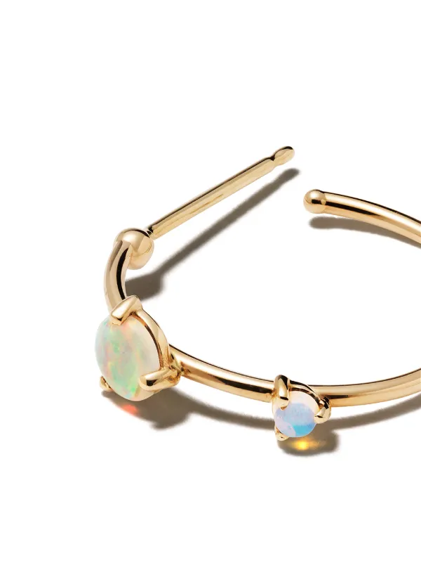 WWAKE 14kt Yellow Gold Two Steps Opal Hoop Earrings Farfetch