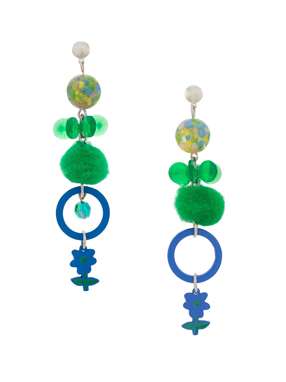 

Amir Slama aretes Pom Pom - Verde