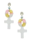 Amir Slama clear cross earrings - Neutrals