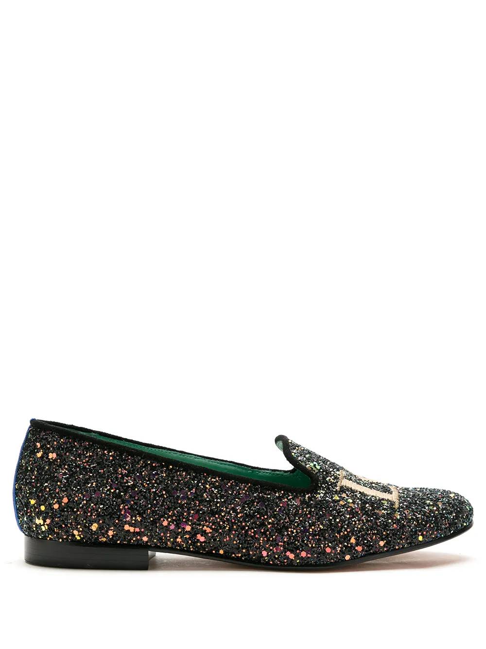 Blue Bird Shoes mocasines Love con glitter - Negro