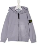 Stone Island Junior logo-patch zipped hoodie - Purple
