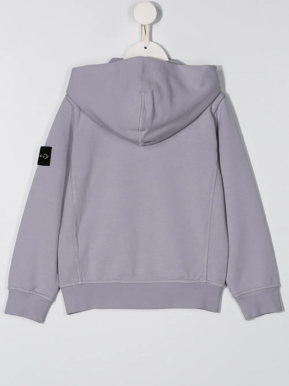 Stone Island Junior Hoodie met logopatch Paars