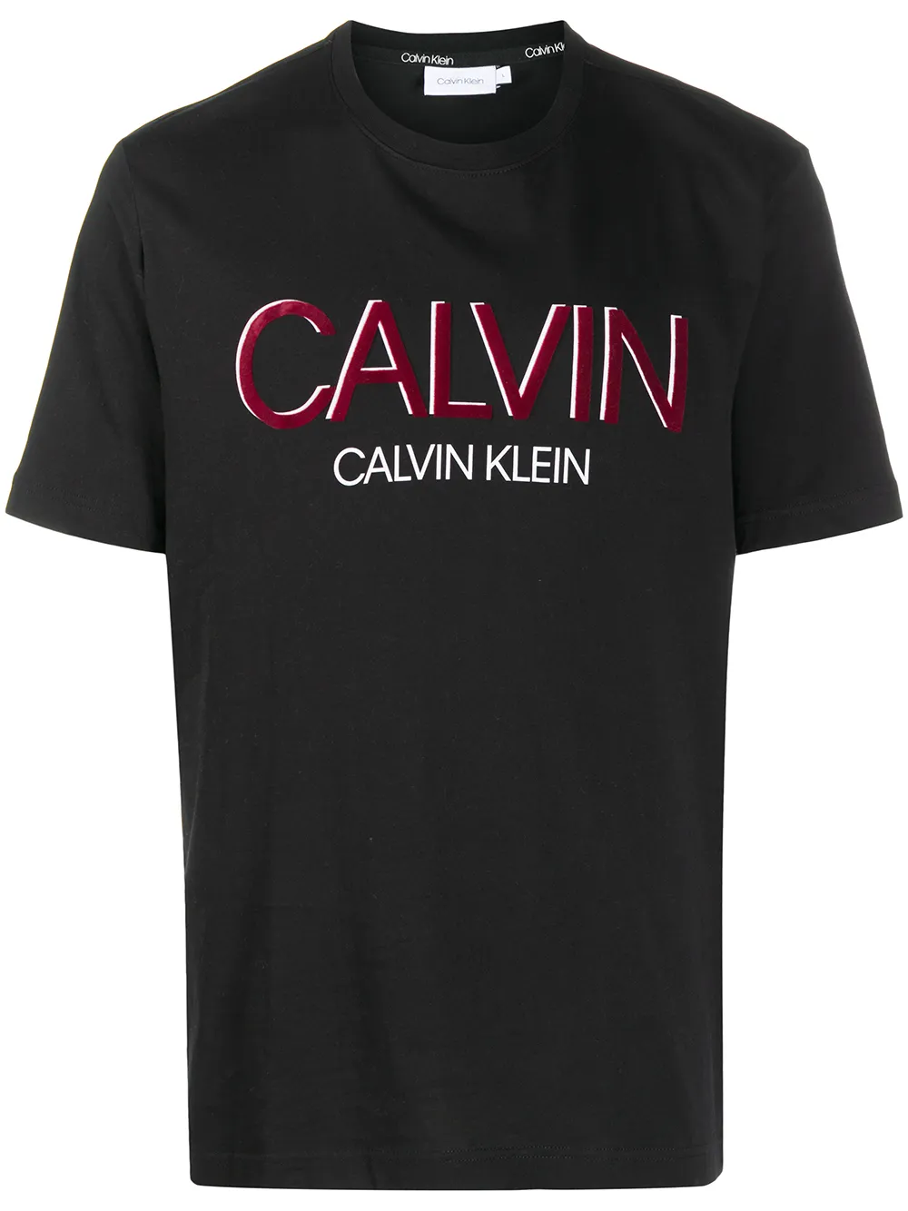 Calvin Klein Logo Print Organic Cotton T-shirt In Black