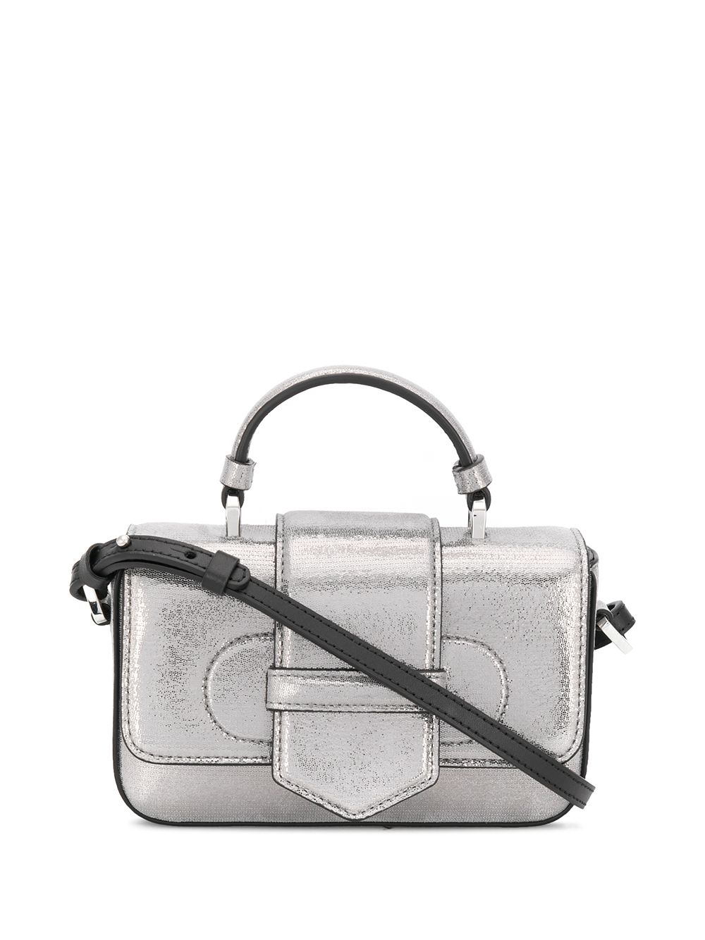 Emporio Armani Small Metallic Cross Body Bag In Silver | ModeSens