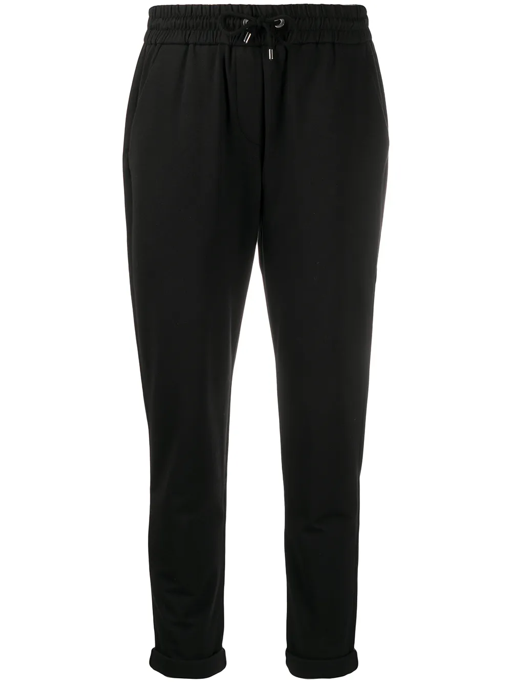 Brunello Cucinelli drawstring tapered leg trousers - Black