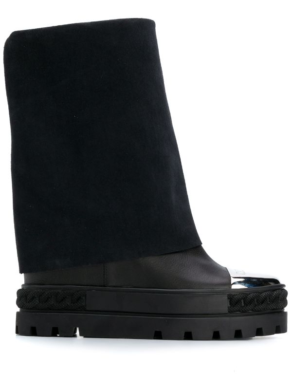 black wide ankle boots