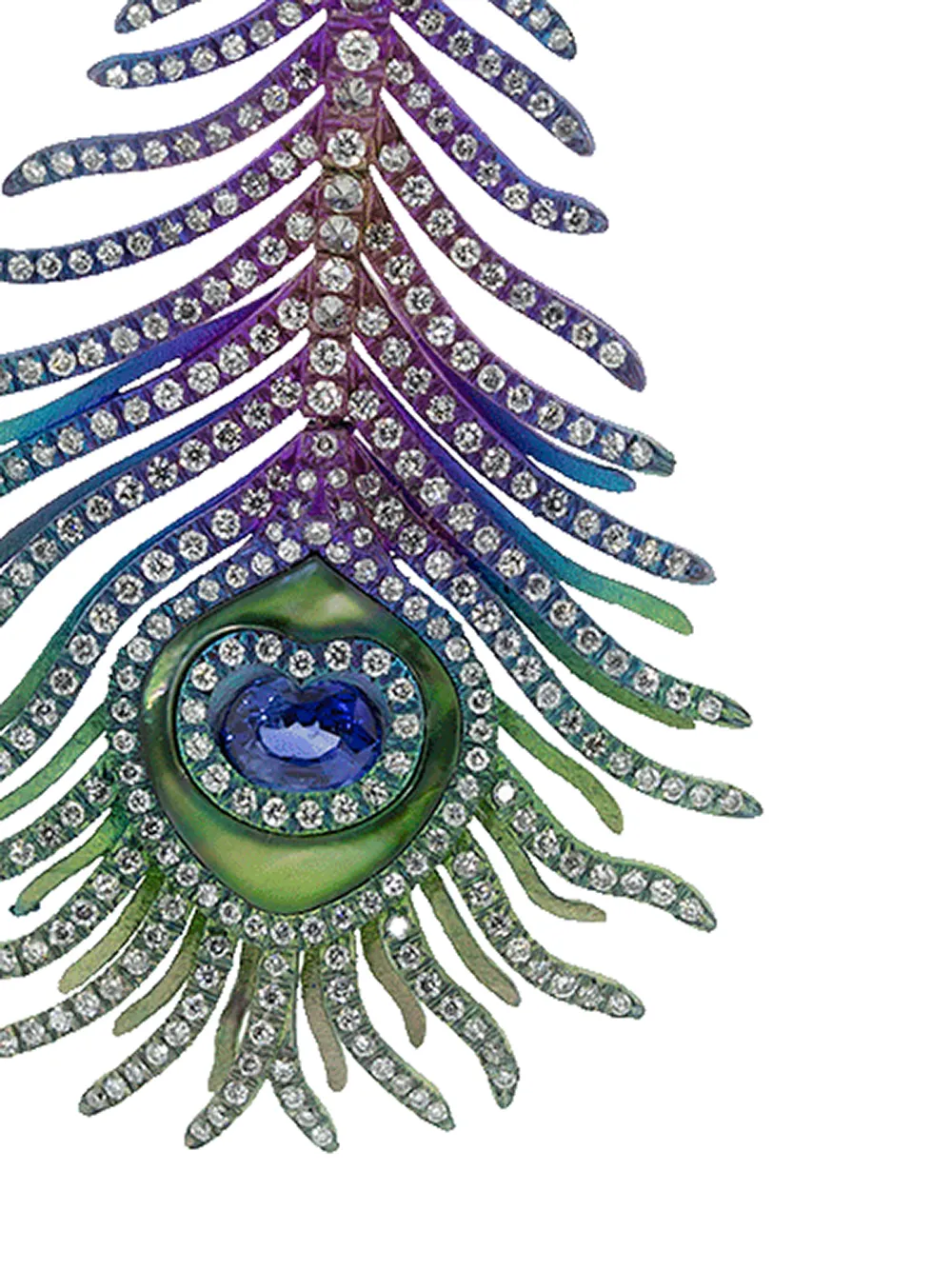 Image 2 of SABOO FINE JEWELS Elemento peacock feather diamond earrings