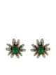 Image 1 of SABOO FINE JEWELS 18kt white gold emerald and diamond Flower earrings