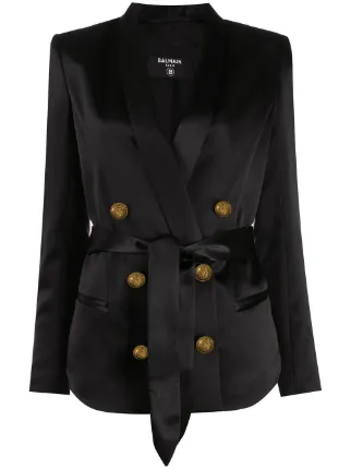 Balmain double-breasted silk blazer 