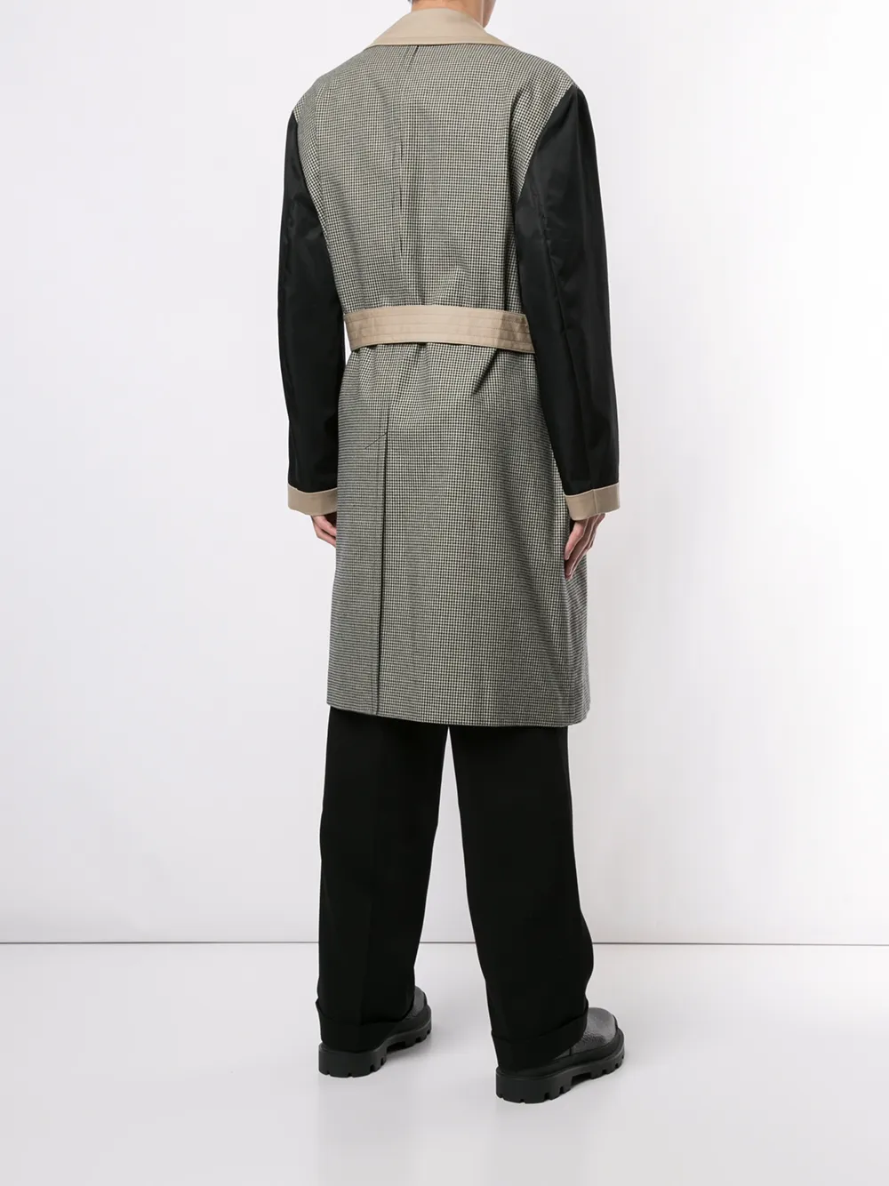 Ports V Trenchcoat met pied-de-poule print Grijs