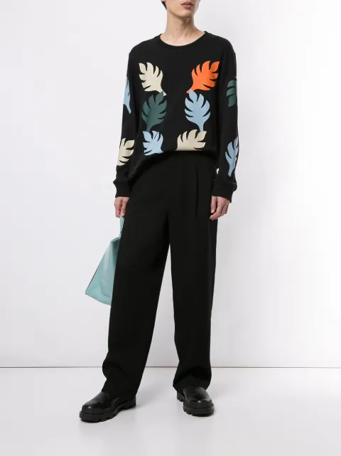 leaf print jumper