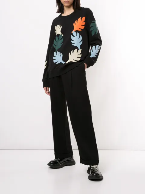 leaf print jumper