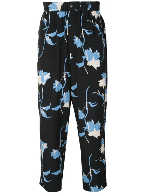 Ports V cropped floral print trousers