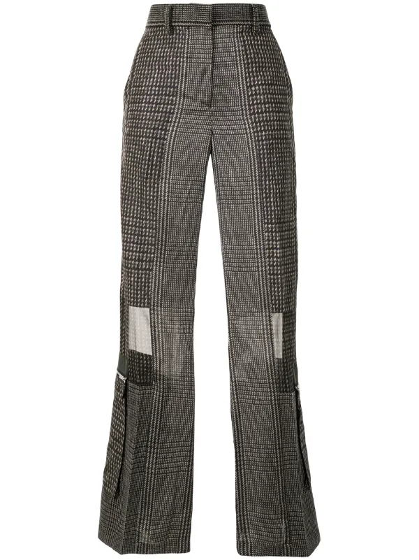 plaid print trousers