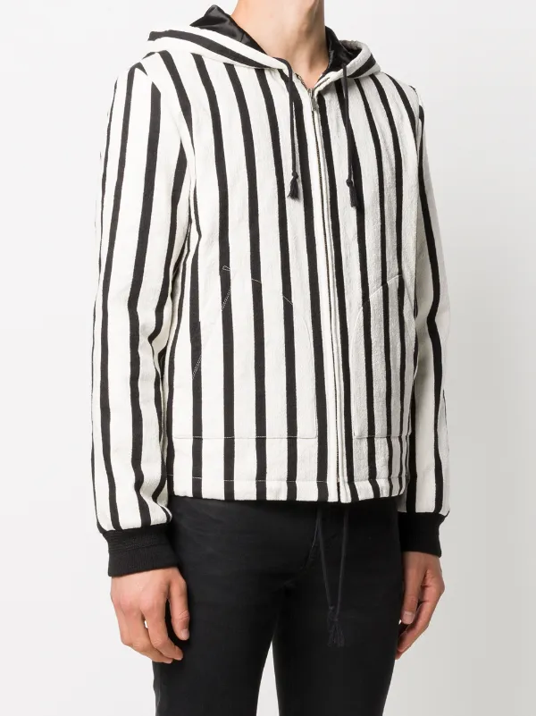 国内発 SAINT LAURENT ストライプコットン長袖パーカー Saint Laurent ストライプ パーカー 通販 - FARFETCH