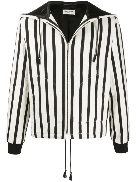Saint Laurent vertical stripe zipped jacket