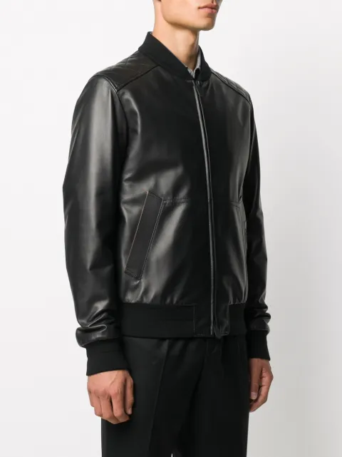 Zegna Leather Bomber Jacket - Farfetch