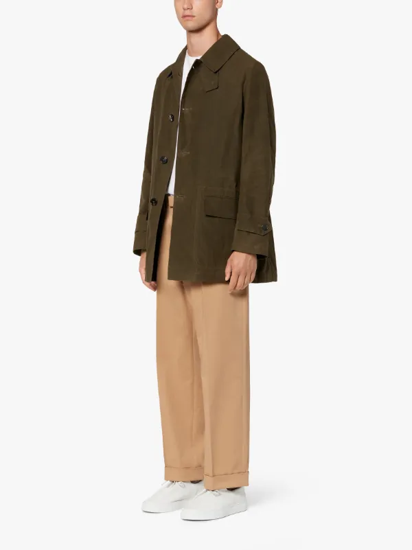 TORRENT Khaki Brown Cotton Short Raincoat | GMM-202