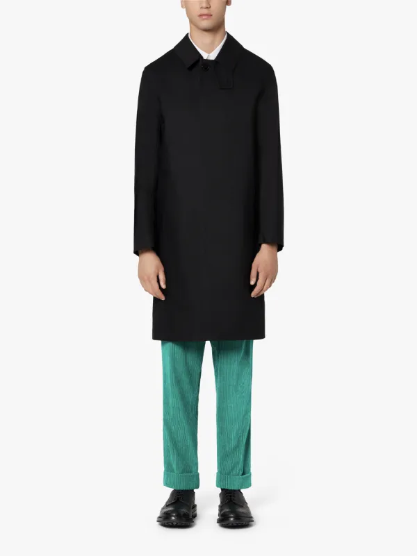 OXFORD Black Bonded Cotton 3/4 Coat | GRC-108