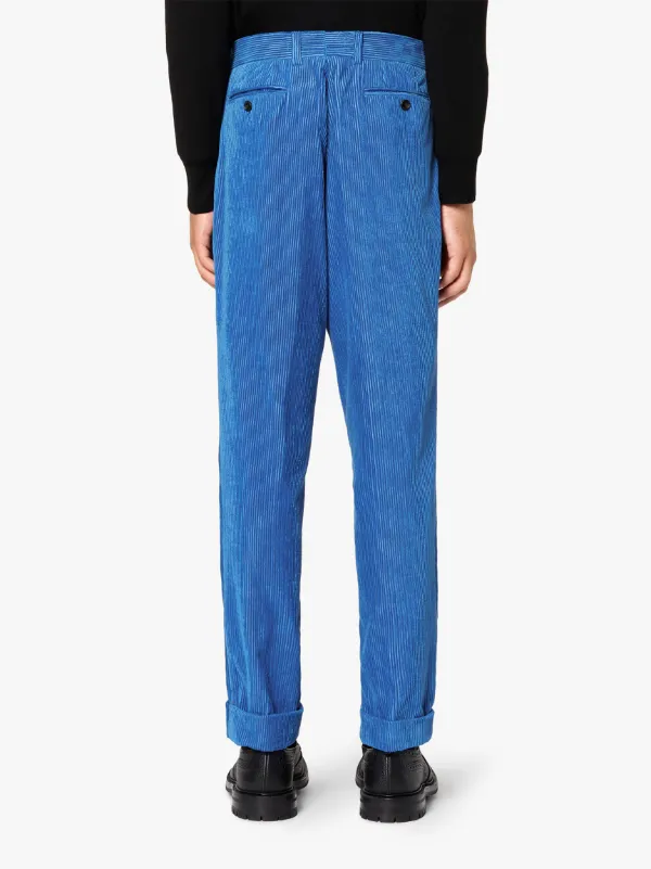 WILDE Blue Linen & Cotton Corduroy Trousers | GTC-100C