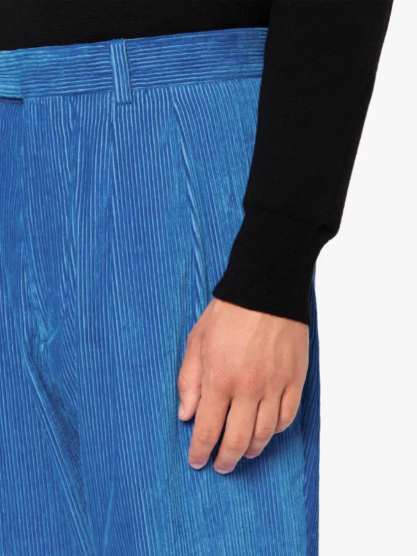 WILDE Blue Linen & Cotton Corduroy Trousers | GTC-100C