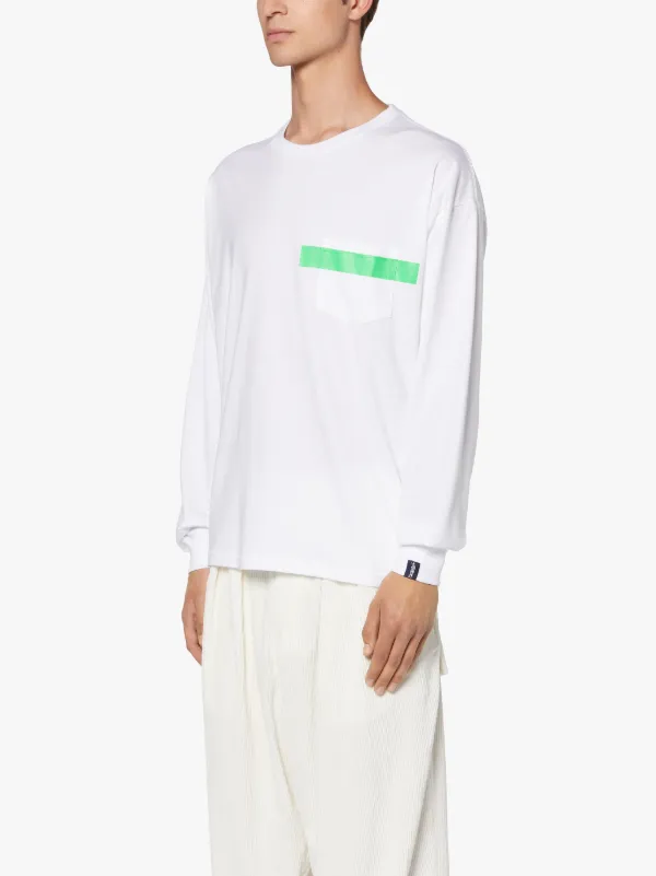 White x Green Cotton Long Sleeve T-Shirt | GJF-301