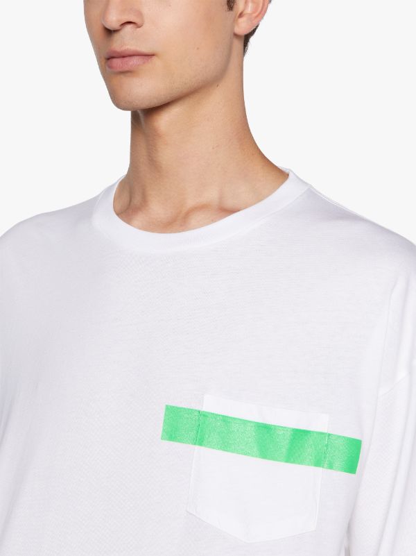 White x Green Cotton Long Sleeve T-Shirt | GJF-301