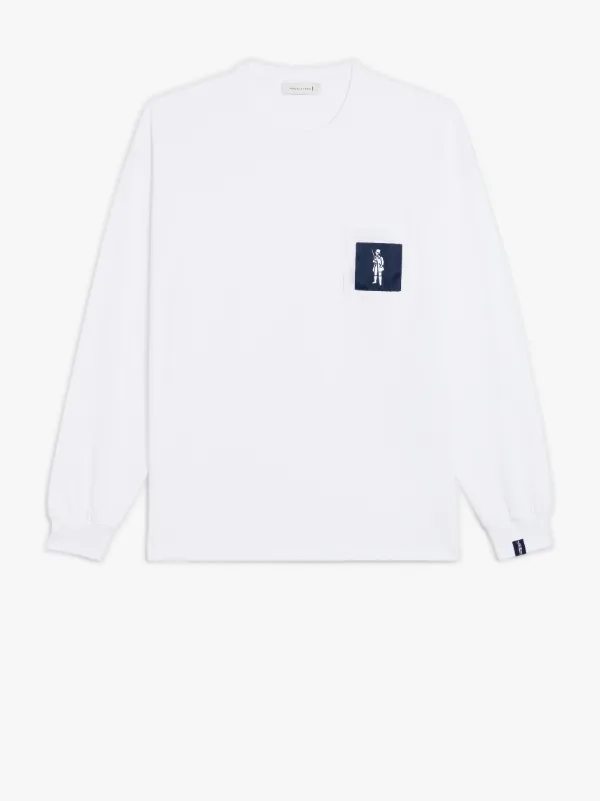 White Cotton Dandy Man Long Sleeve T-Shirt | GJM-204
