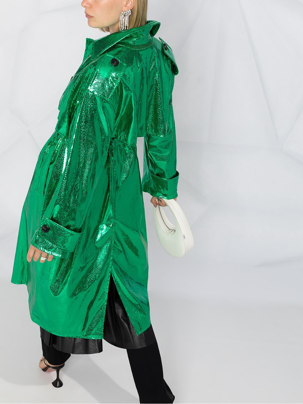 фото Msgm тренч с эффектом металлик