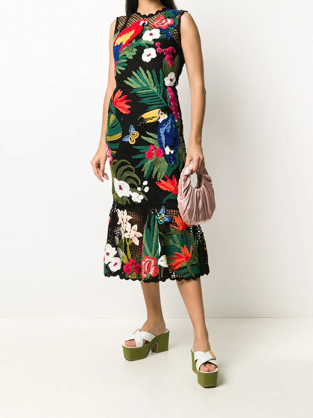 Dolce & Gabbana Vestido slim com bordado tropical | Vestido de tricô | Image 2