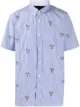 Image 1 of Tommy Hilfiger flag embroidery striped shirt