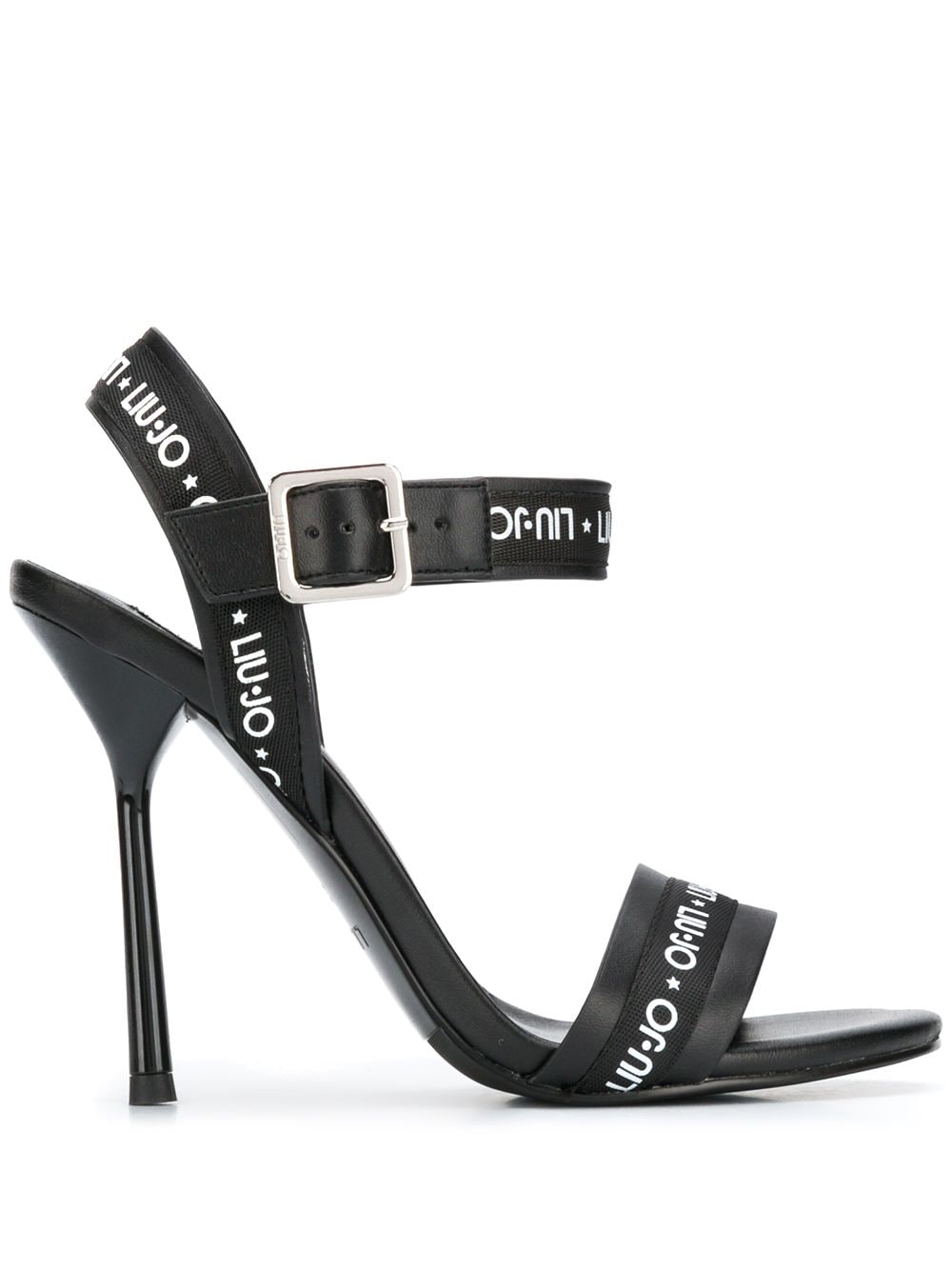 Liu •jo Logo-strap 110mm Sandals In Black