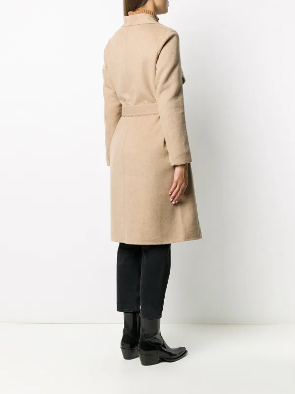 calvin klein wool blend double breasted belted coat
