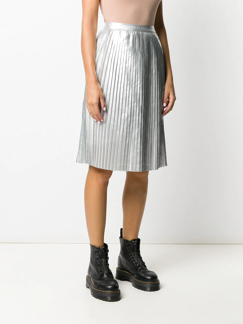 Calvin Klein Jeans Metallic plooirok Zilver